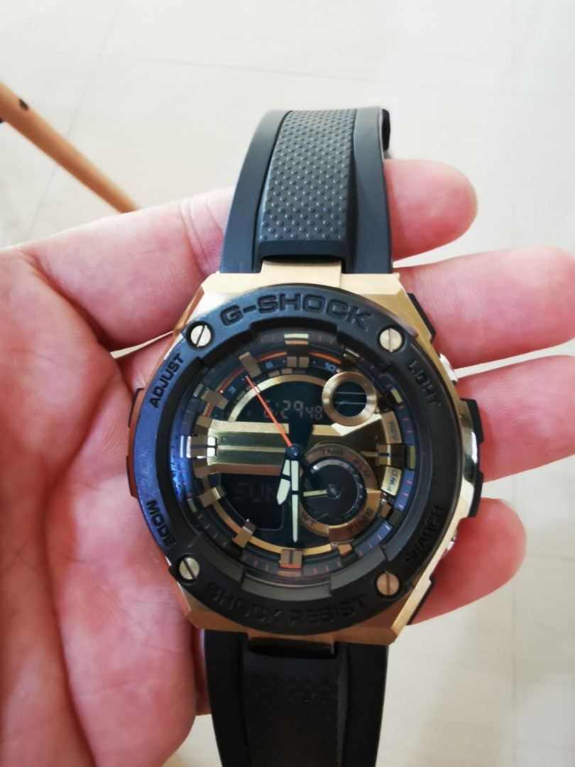 CASIO G SHOCK GST 200CP 9ADR G STEEL DIGITAL QUARTZ GOLD STAINLESS