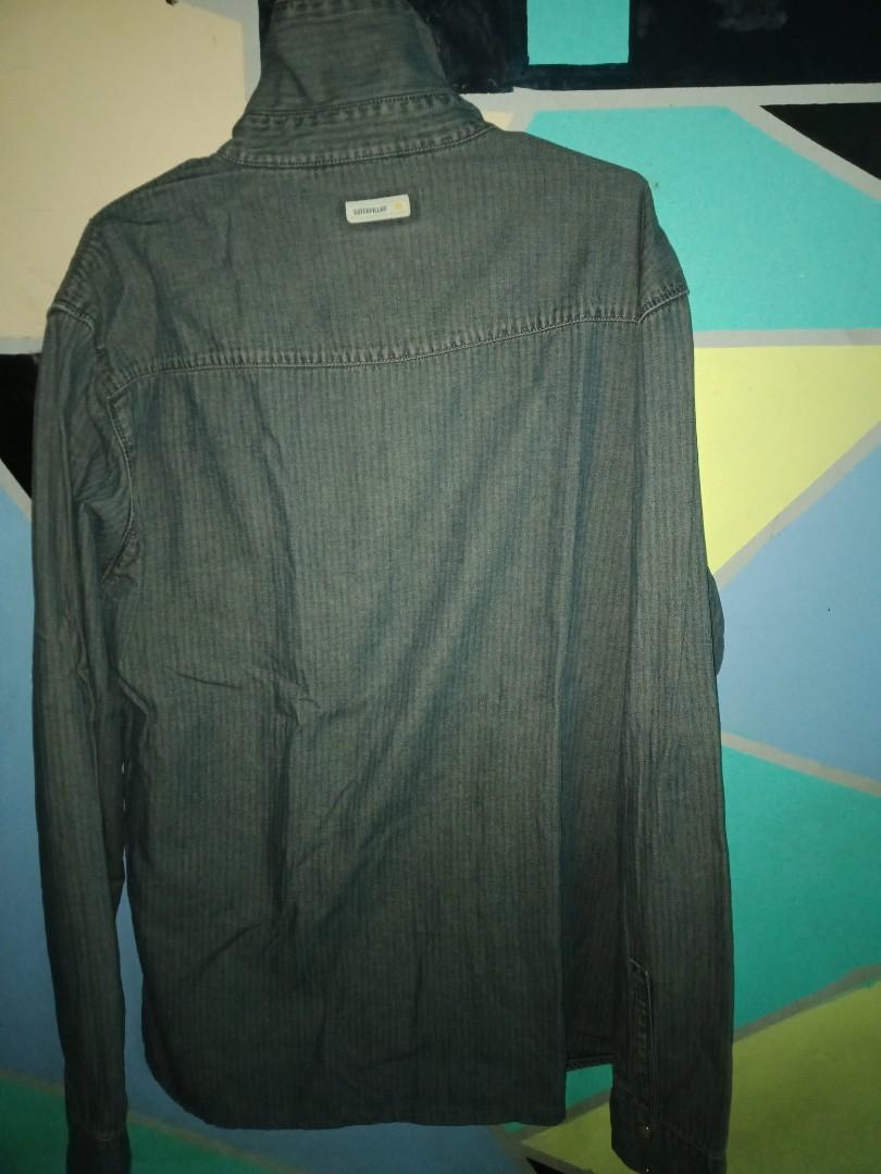 vintage Caterpillar denim jacket original, Men's Fashion, Coats