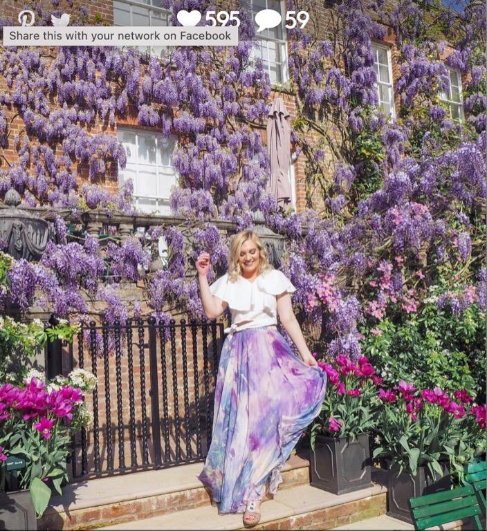 Chicwish Floral Maxi Skirt in Violet BNWOT