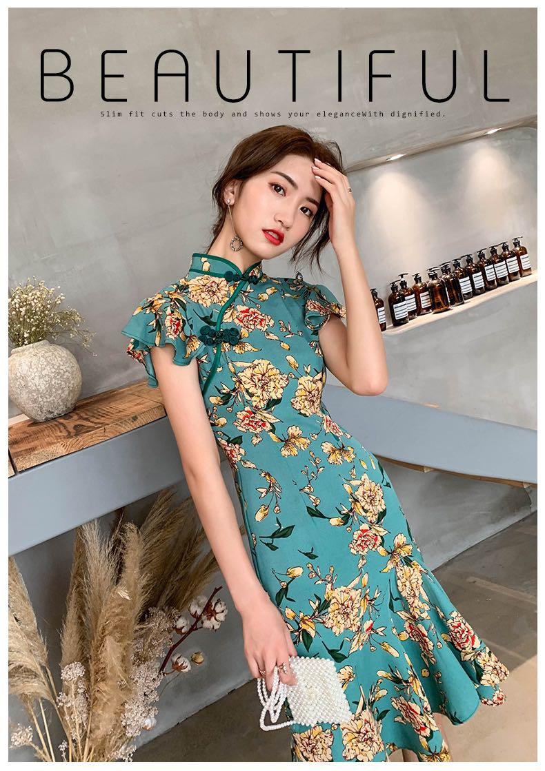 Turquoise cheongsam online