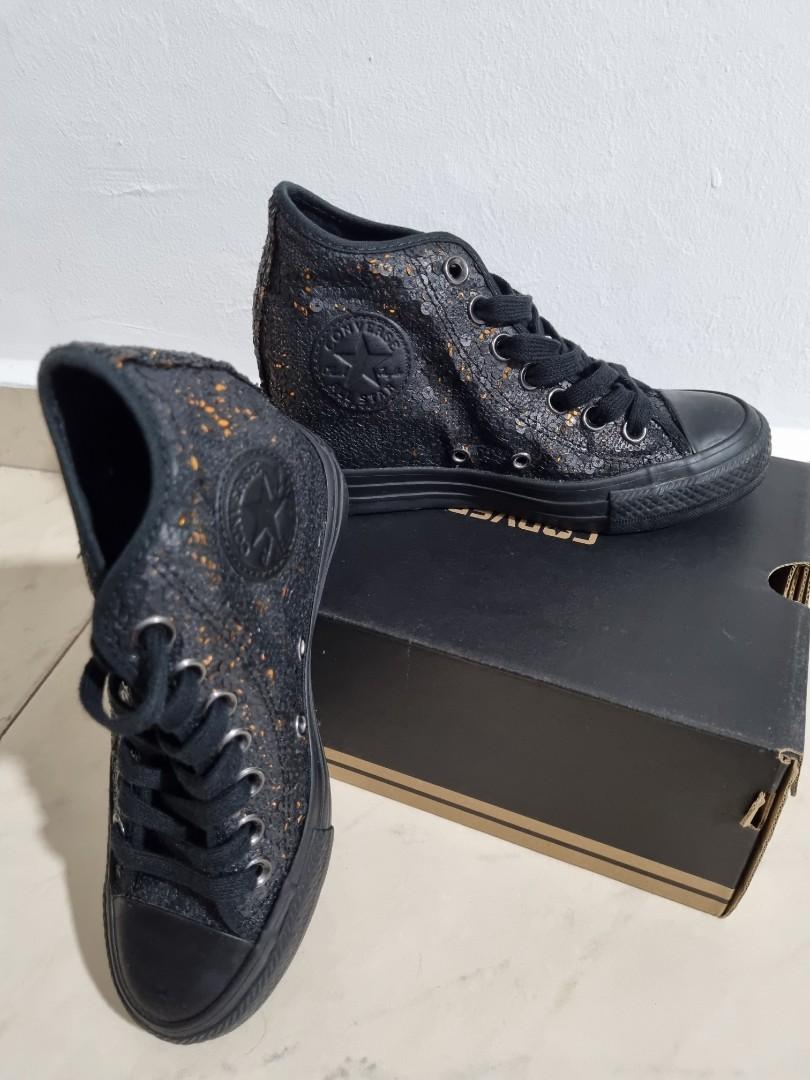 Converse black sequin sales