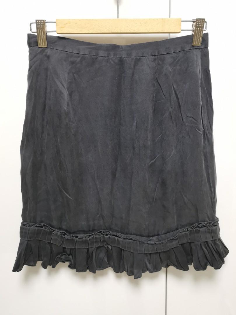 Bcbg black ruffle skirt online