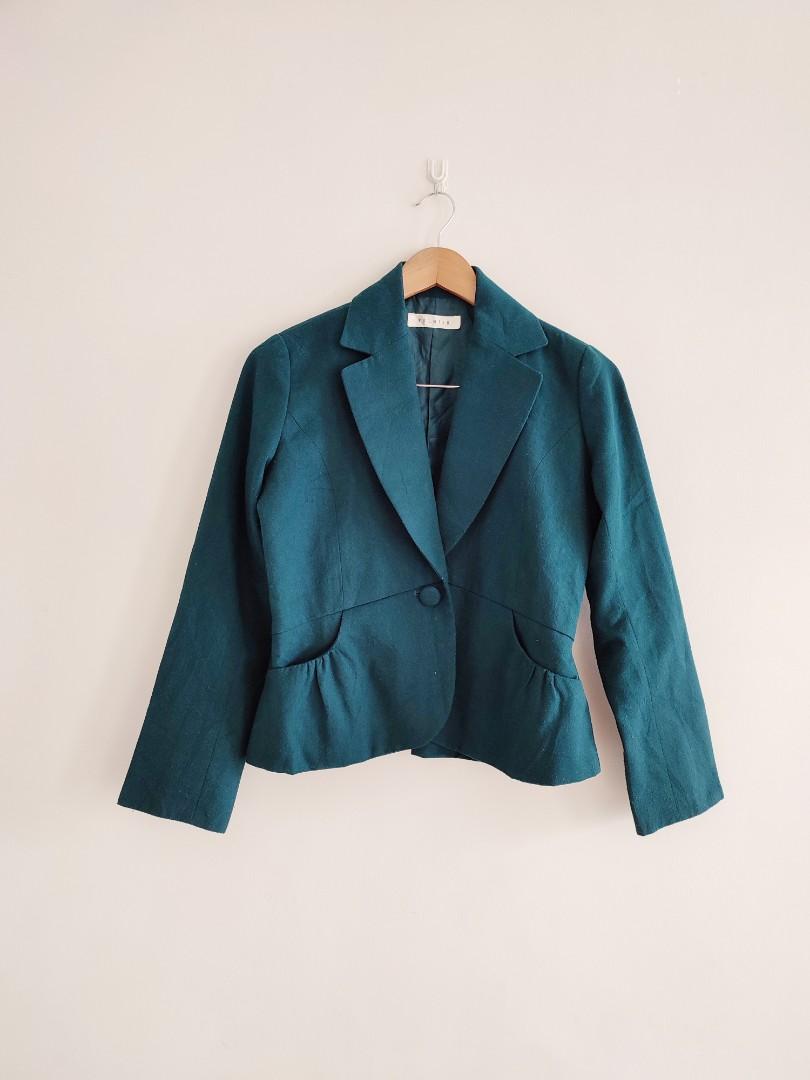 Emerald Green Blazer, Women's Fashion, Coats, Jackets and Outerwear on