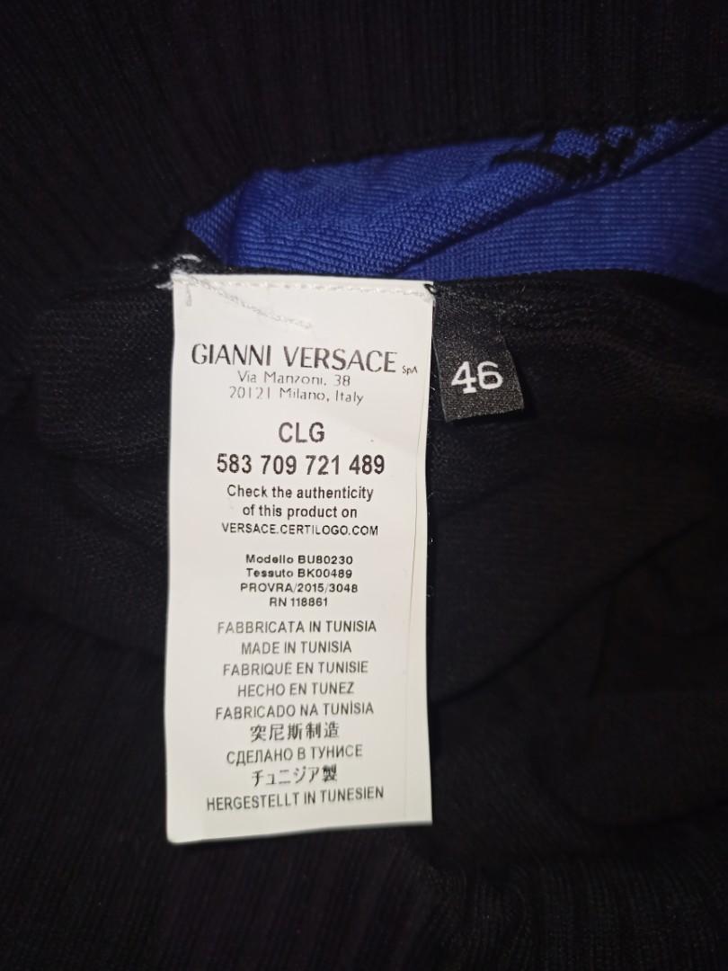 Gianni Versace Knitted sweatshirt (Category: Luxury Apparel) located in Dasmarinas. Submitted by goodbuyartisanal (Listing ID 1139332384, Image 3). Description: GIANNI VERSACE KNITTED SWEATSHIRT size 46. width 19 inches length 26.5 inches hem 12 inches sleeve 31.5 inches excellent condition Price: 4500 + ship Pm me.