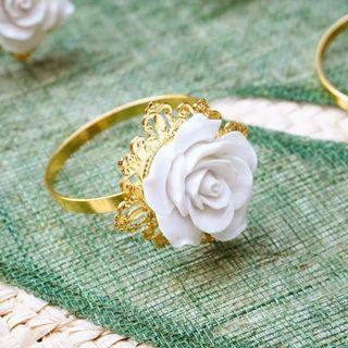 Gold and white napkin ring