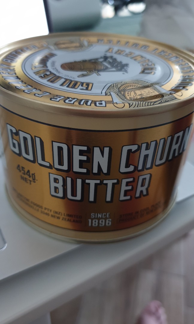 Golden churn butter