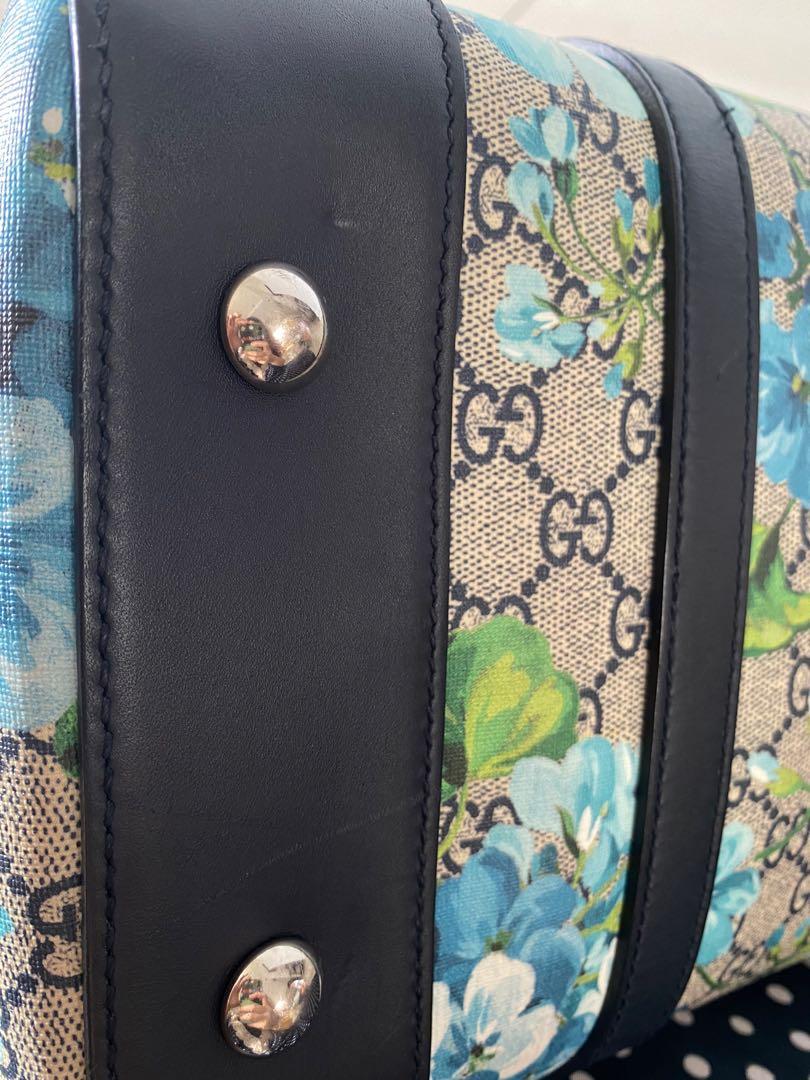 Gucci GG Blooms Canvas Duffle Bag in Blue