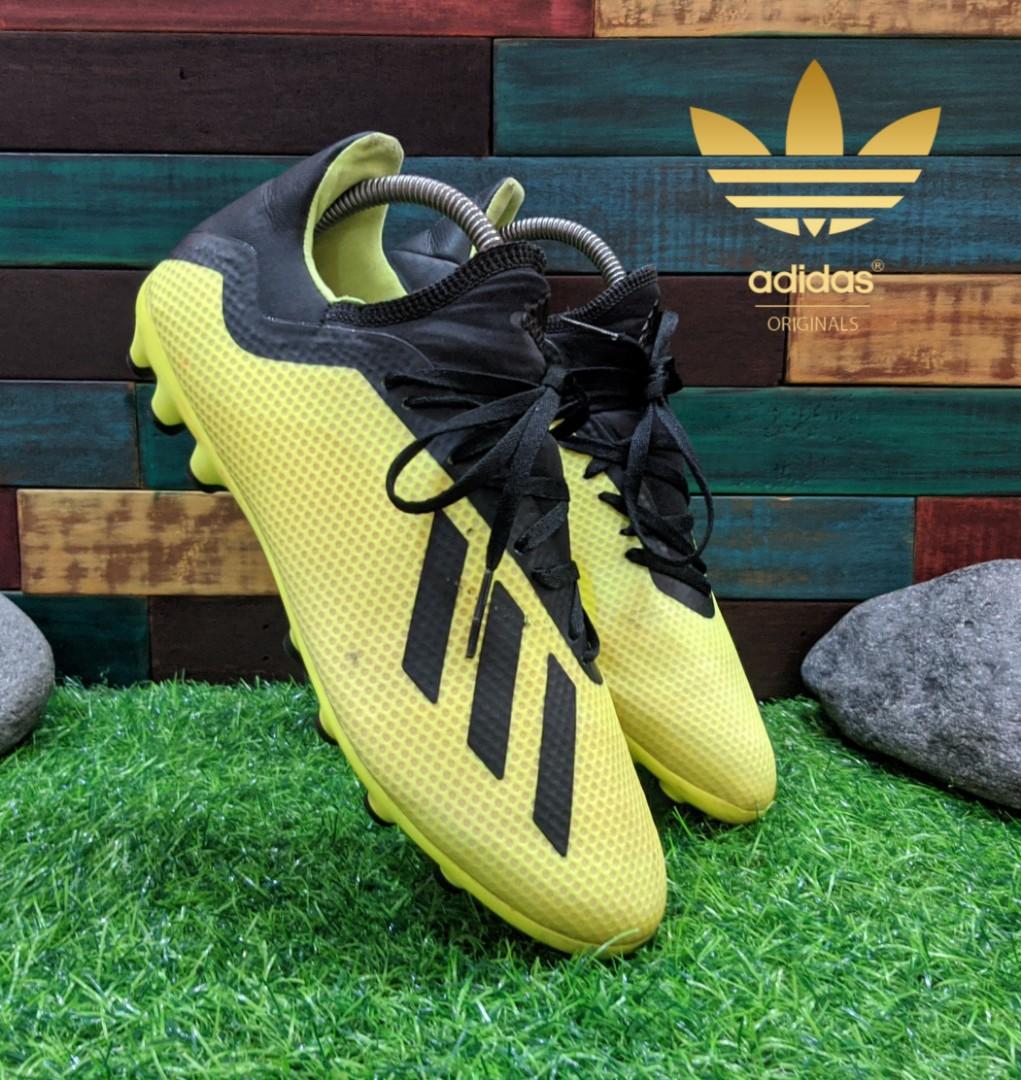 Sepatu Bola Adidas - X 18.3 AG Soccer Solar Yellow/Black Size 41.5, Olah Raga, Olahraga Lainnya di Carousell