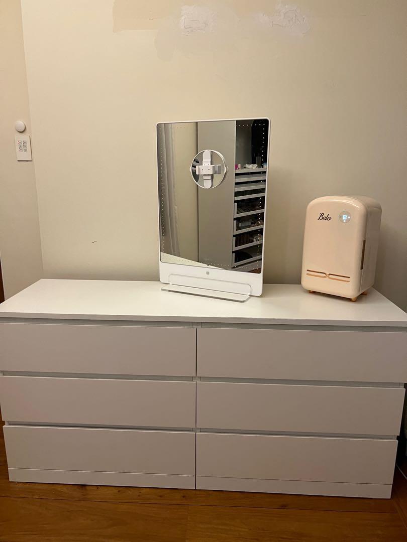 IKEA Malm 6 drawer dresser white160x78 cm 63x30 3 4