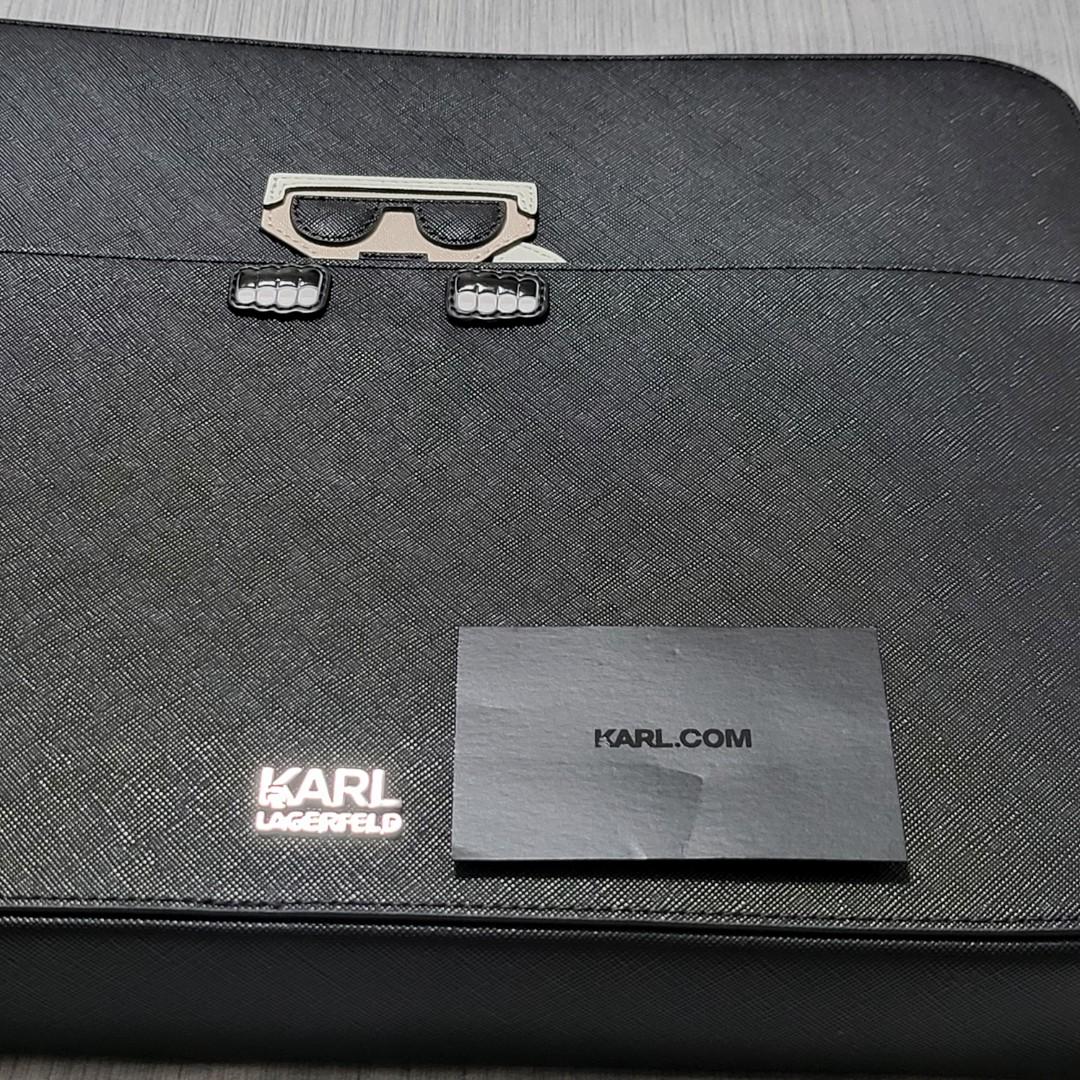 100% Authentic Karl Lagerfeld Laptop Sleeve Clutch, Luxury, Bags & Wallets  on Carousell