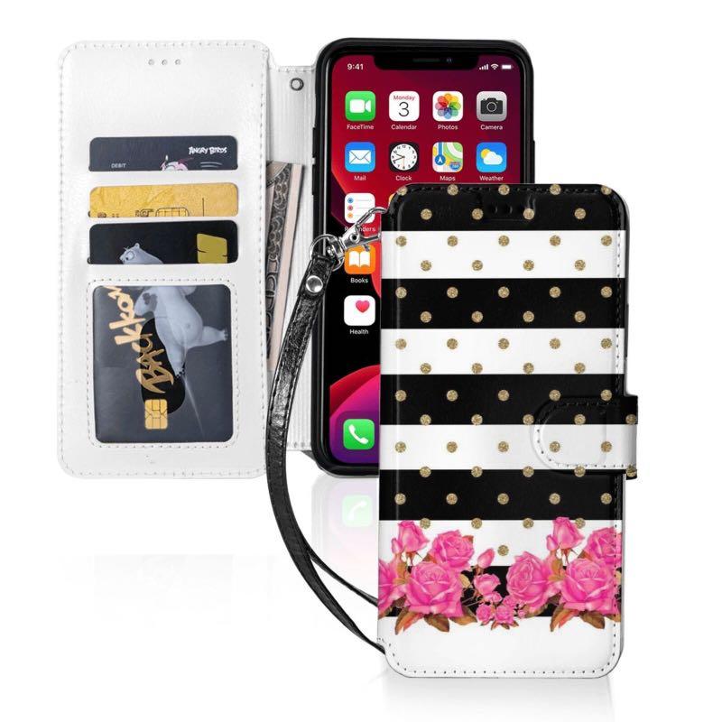Kate Spade Pattern Phone Case Wallet Flip Cases For IPhone 11 Pro MAX Card  Slot Back Cover IPhone 12 Mini 13 Pro Bags Leather Stand Book on Cover,  Mobile Phones & Gadgets,