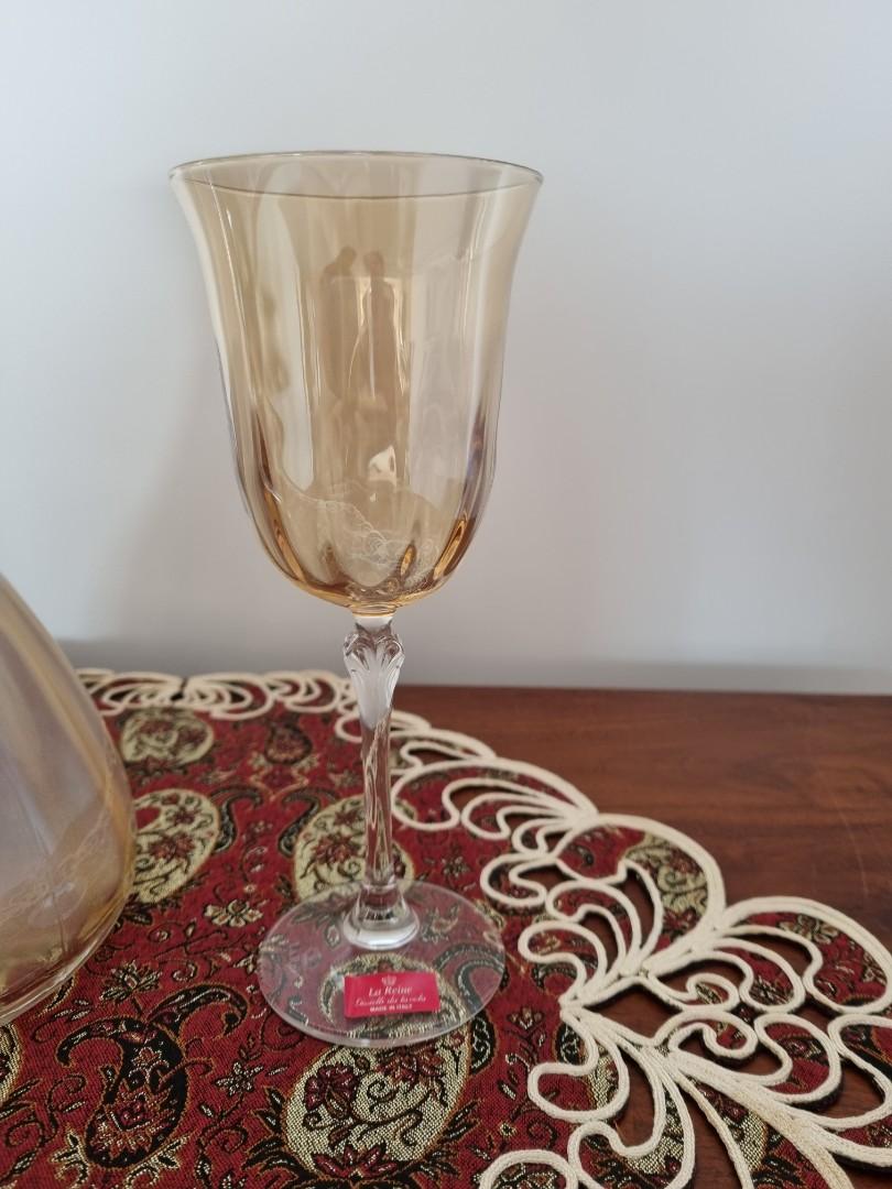 La Reine Italy Crystal wine glasses with Decanter, Furniture & Home Living, Kitchenware