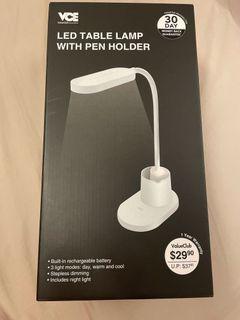 LED table lamp with pen holder