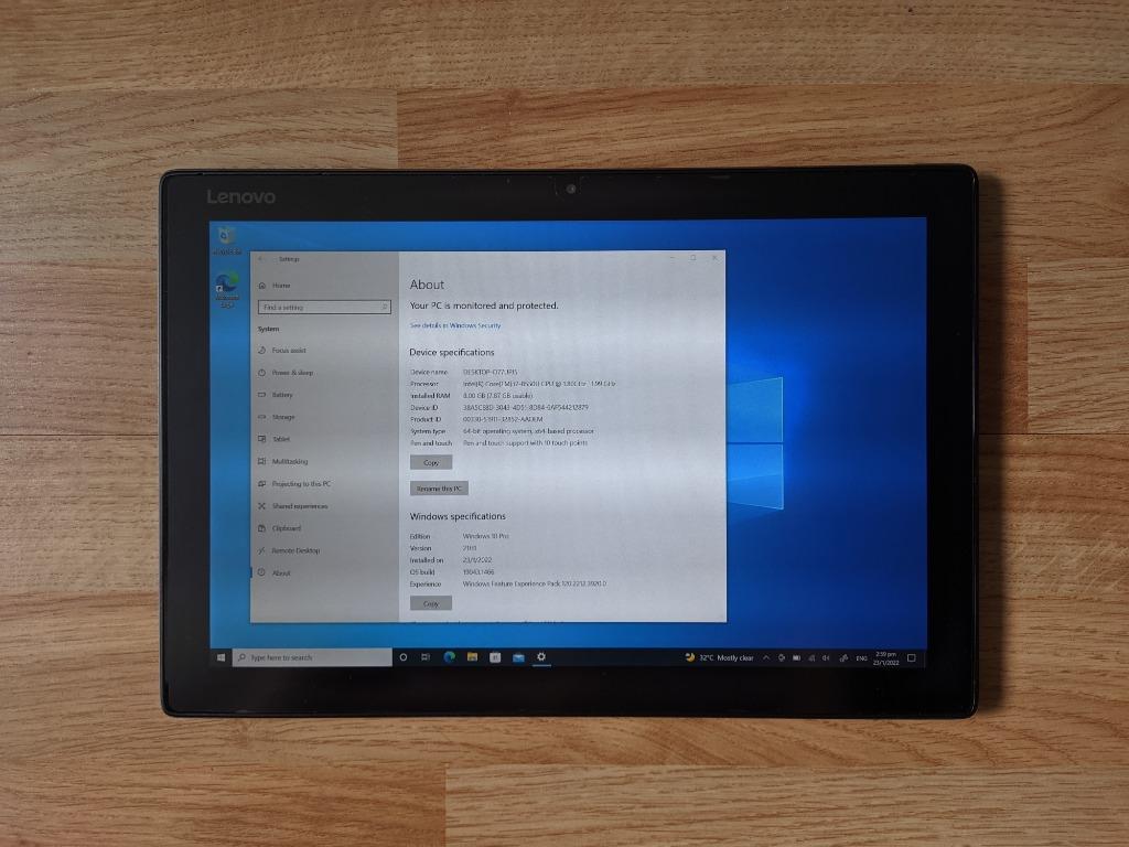 Lenovo 2in1 Tablet/Laptop (i7 8th gen, 8Gb, 512Gb SSD), Computers