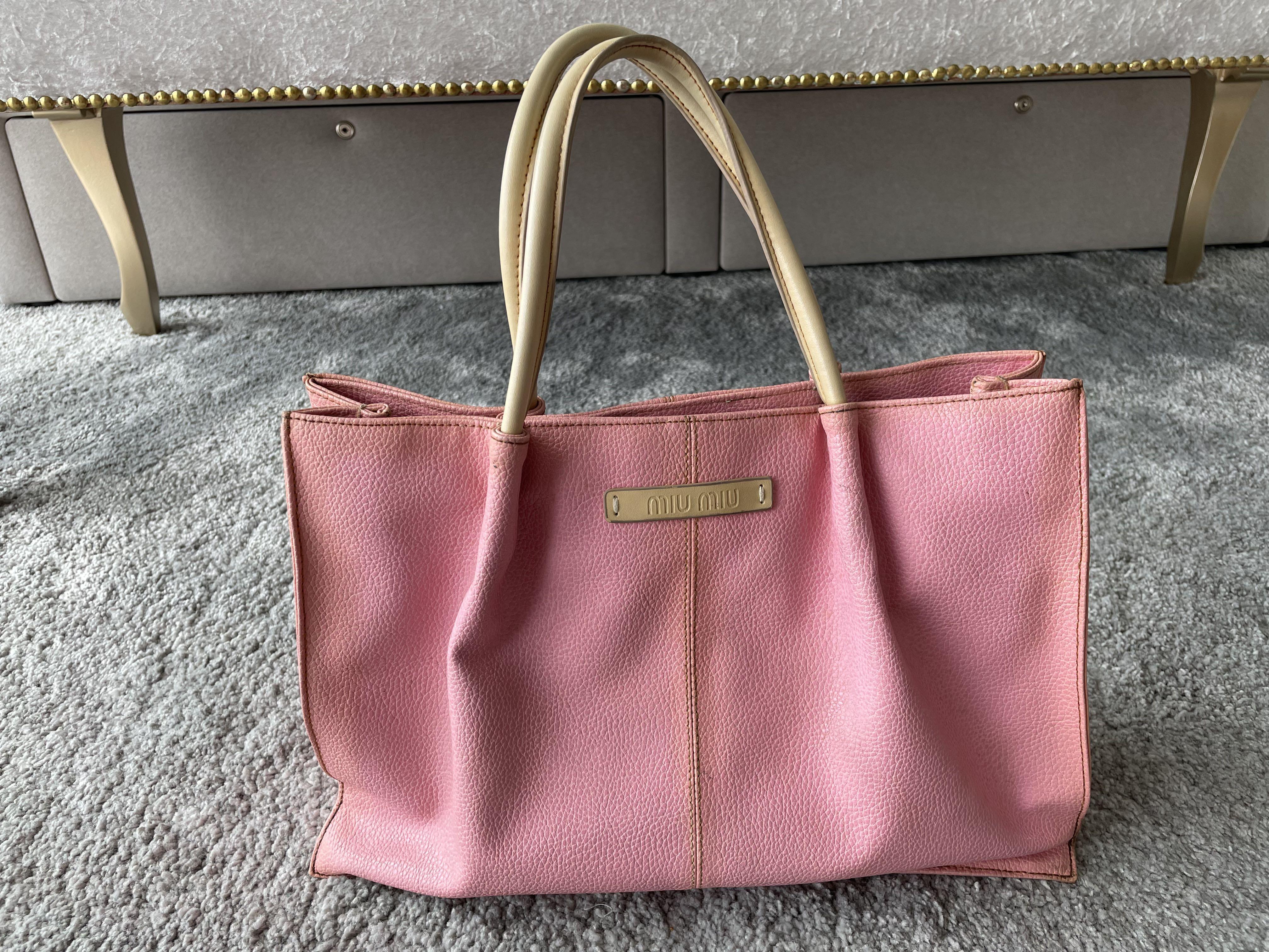 Light pink leather tote bag Women s Fashion Bags Wallets Shoulder Bags on Carousell