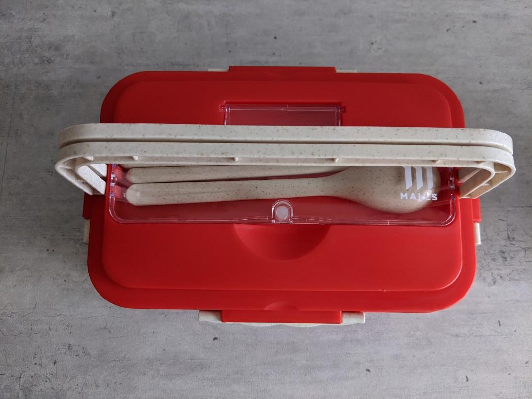 M Malls lunch box (inclusive of chopsticks and spoon), Furniture & Home