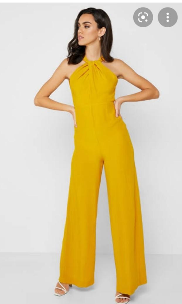 Mango jumpsuit shop yellow