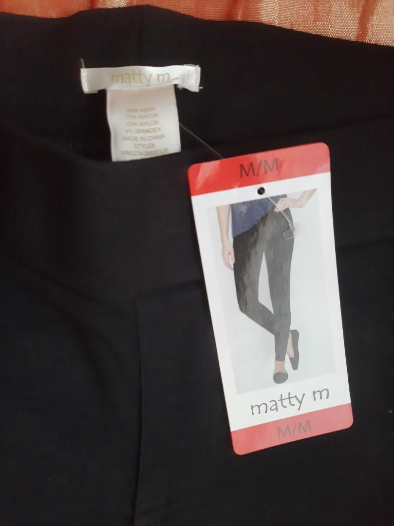 MATTY M WOMENS LEGGINGS BLACK MEDIUM, Women's Fashion, Bottoms