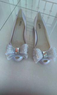 Melissa Shoe in Silvery Matelic Grey US8