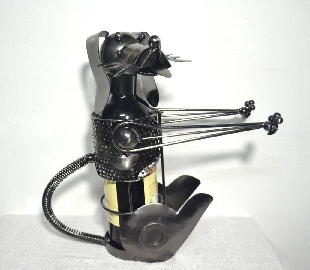 Metal dog wine bottle holder 2025