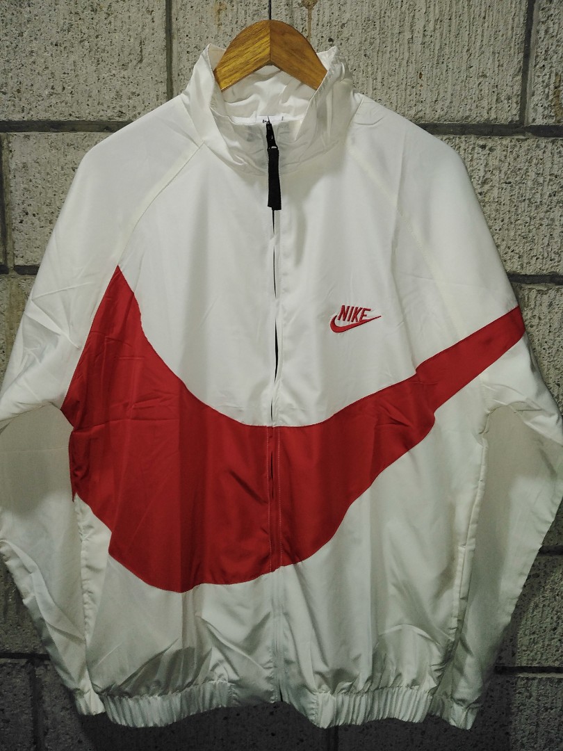 Nike 2 Tone Windbreaker Big Swoosh ( White&Red), Men's Fashion, Coats ...