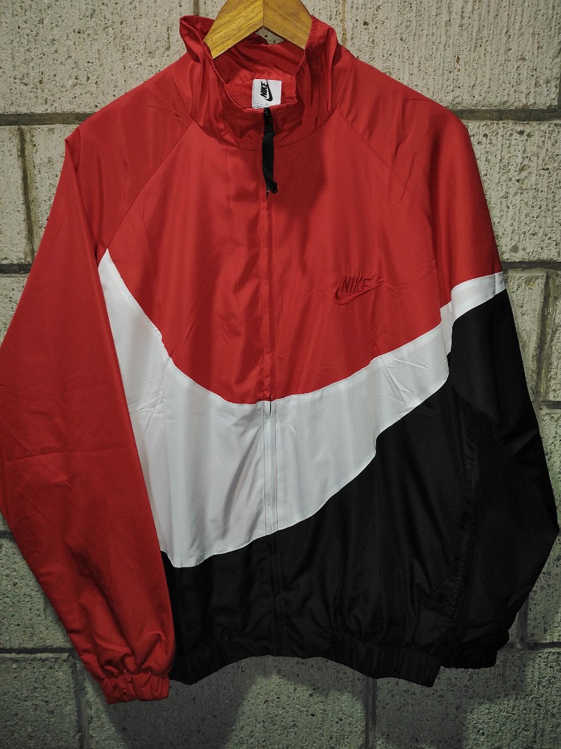 Nike windbreaker red black and white top