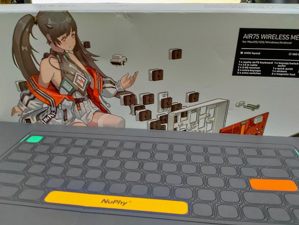 Nuphy Air75 Wireless Mechanical Keyboard Gateron Blue Low profile On 