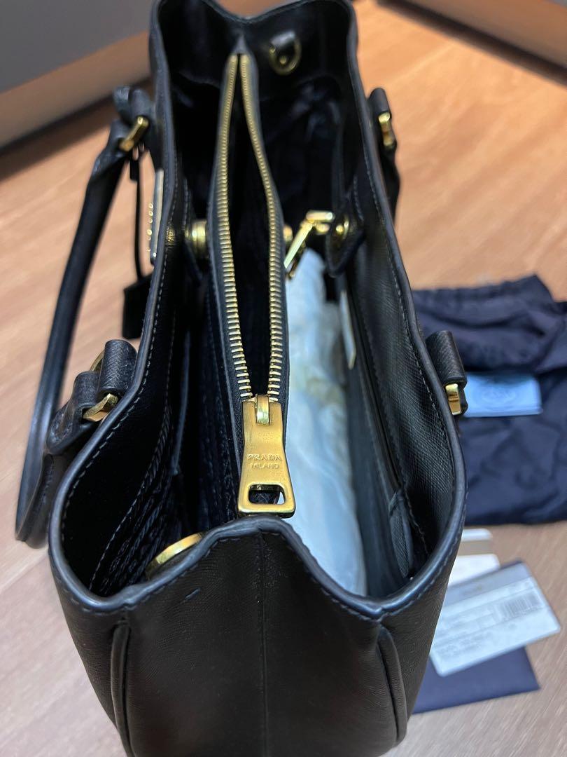 Brique Saffiano Leather Shoulder Bag in Black - Prada