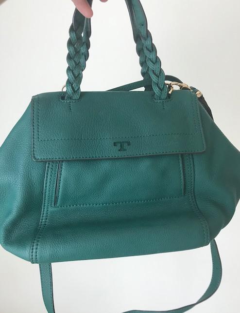Quite new Tory Burch Seasonal Dark Green leather T bag, Luxury, Bags &  Wallets on Carousell