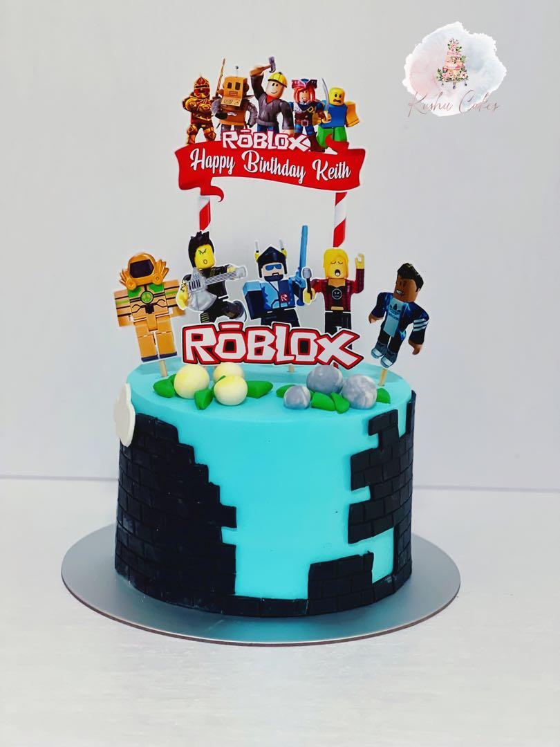 Roblox theme cake, Food & Drinks, Homemade Bakes on Carousell