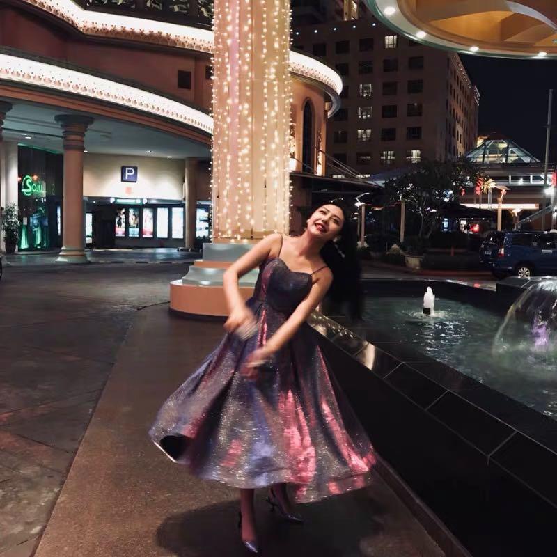 Shimmery Purple Red Blue Evening Dress, Women's Fashion, Dresses & Sets,  Dresses on Carousell