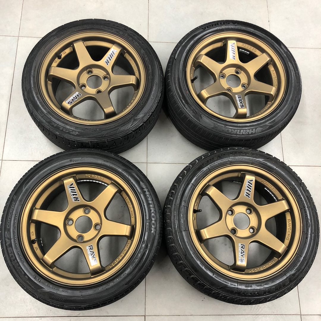 Sport Rim TE37 SL 15x7JJ pCD100, Auto Accessories on Carousell