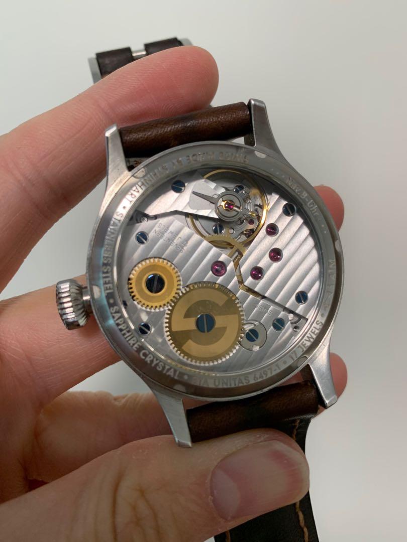 Steinhart Nav B-Uhr 44 Handaufzug 手上鍊pilot watch, 名牌, 手錶 