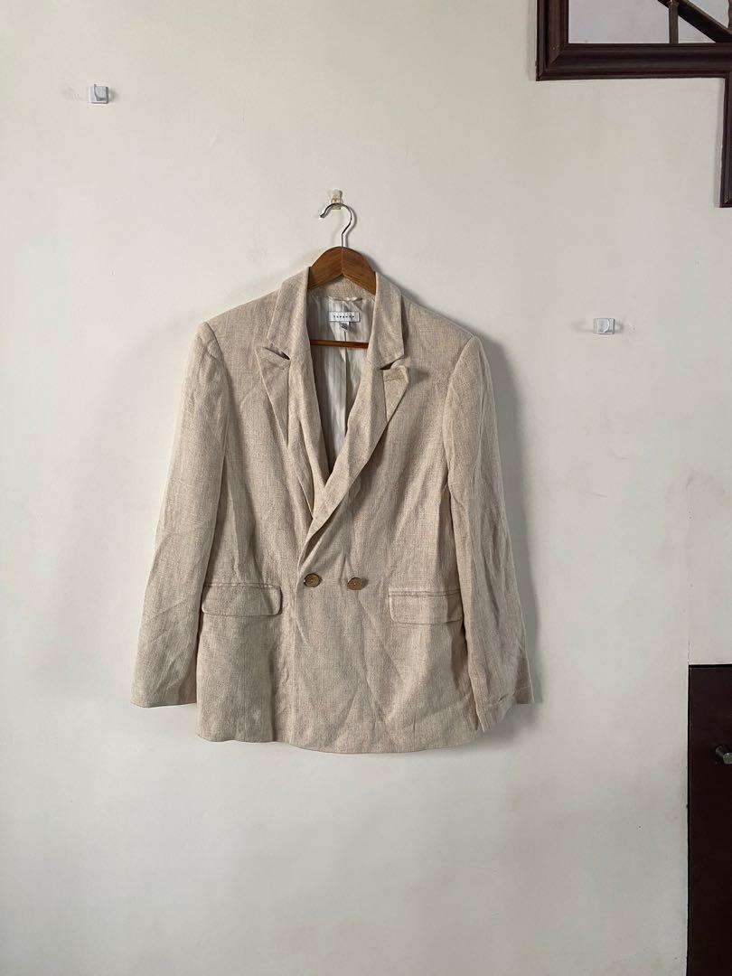 Linen online blazer topshop