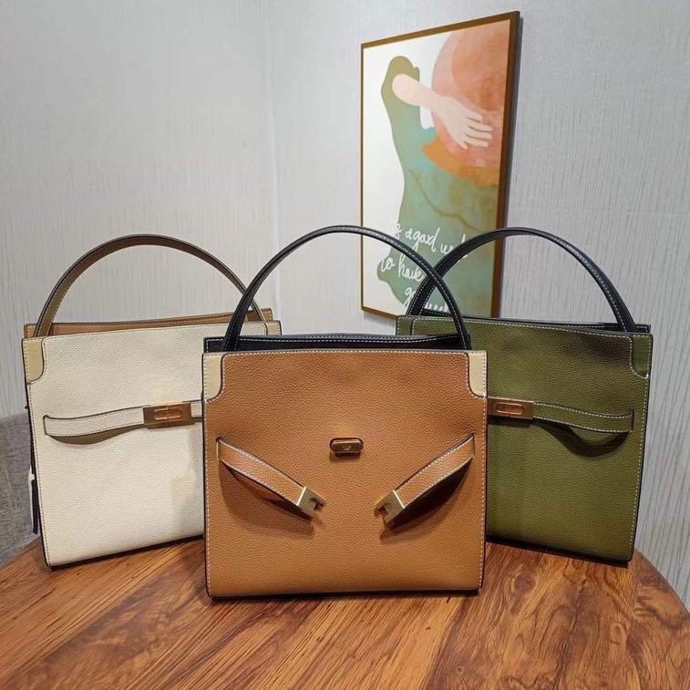 Tory Burch Lee Radziwill Pebbled Double Bag, Women's Fashion, Bags   Wallets, Tote Bags on Carousell