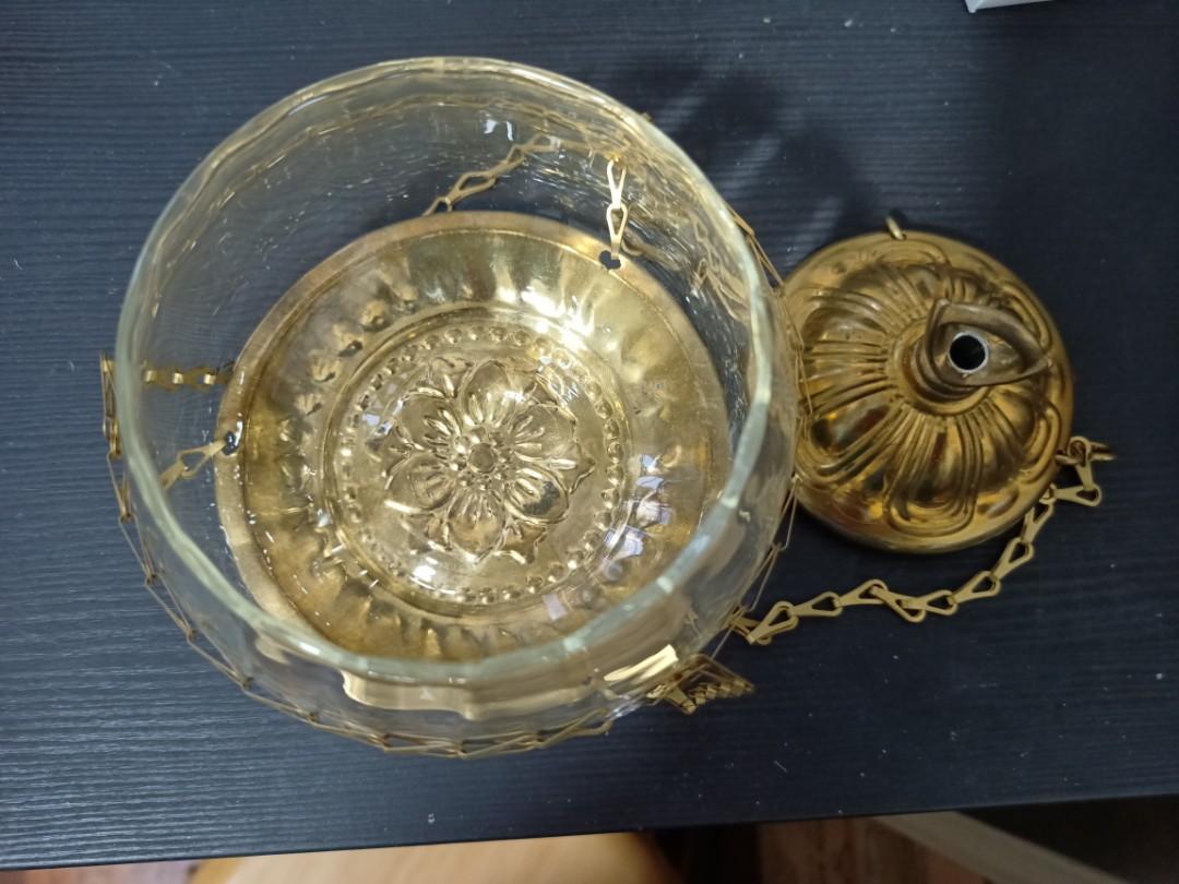 vintage hanging votive lamp brass oil lamp candle lamp buddhist taoist