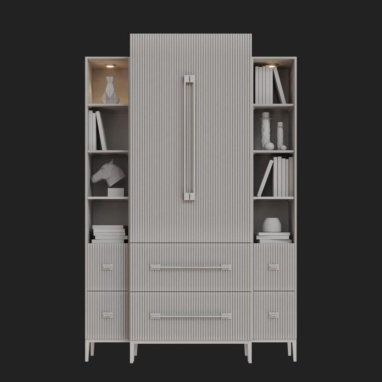 Watson Black Gold Bookcase 2 Doors Glass Shelves Display Furniture & Home Living