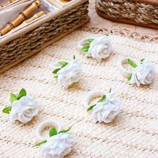 White flower napkin ring