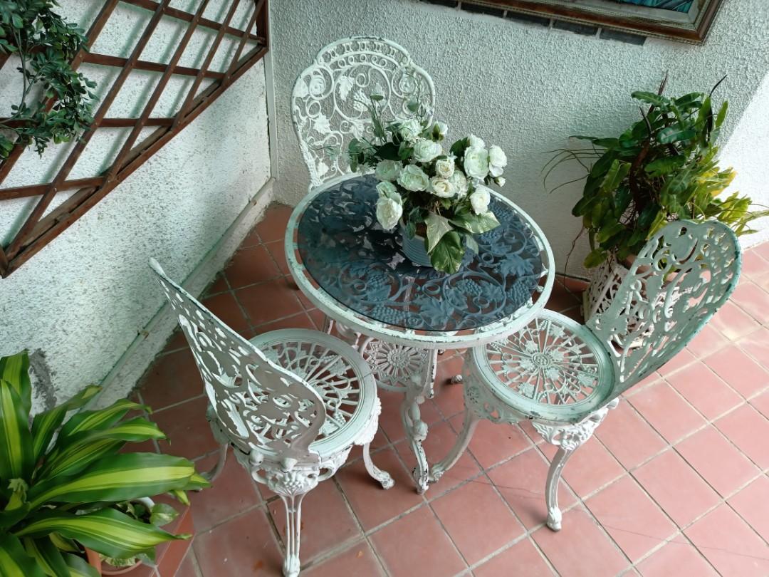 Wrought iron table clearance and chairs for sale