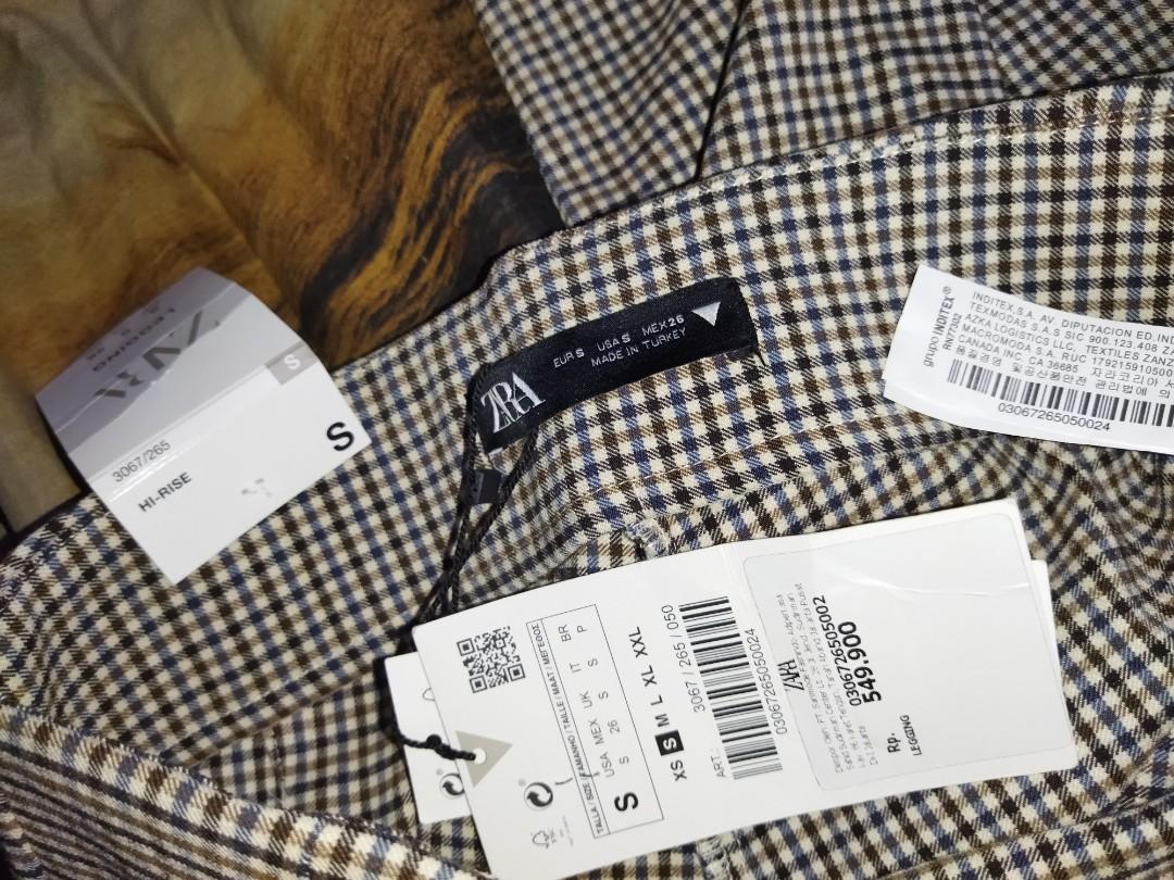 ZARA SEASONS 2022 LEGGINGS PLAID ZIPER 