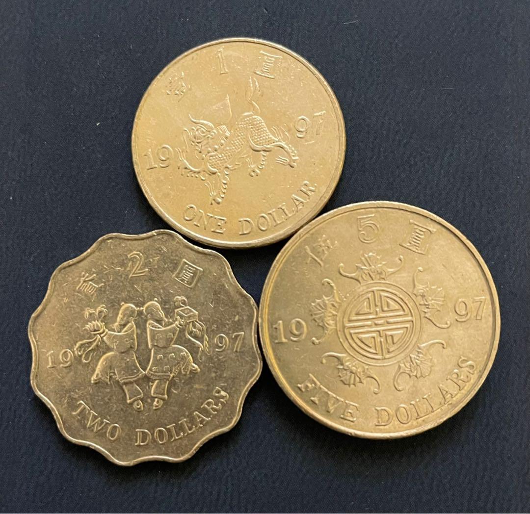 1997 壹圓、貳圓、伍圓硬幣特別版, 興趣及遊戲, 收藏品及紀念品, 錢幣- Carousell
