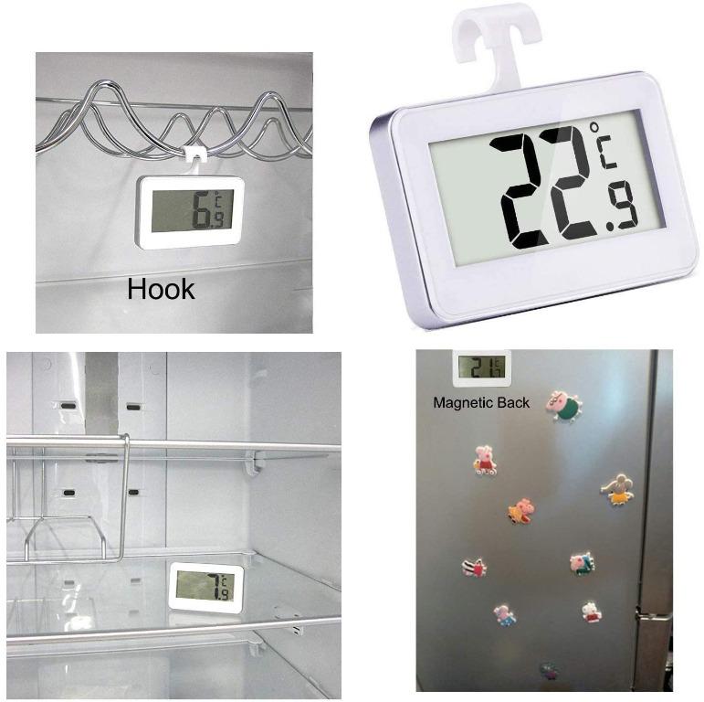1pc Electric Digital Refrigerator Thermometer, Hook Magnetic