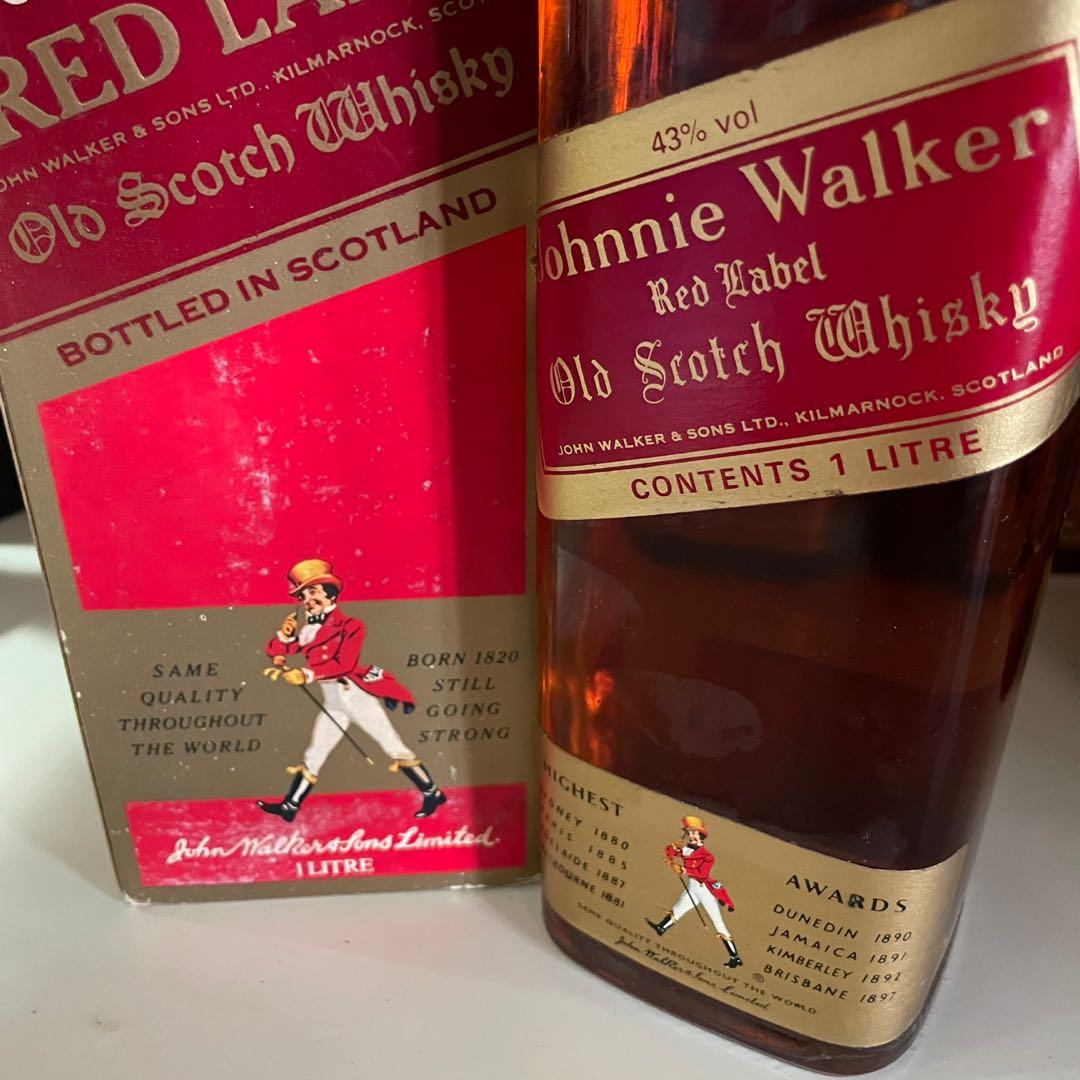 1L Red Label Johnnie Walker Whisky 1980s 1980 vintage Whiskey ...