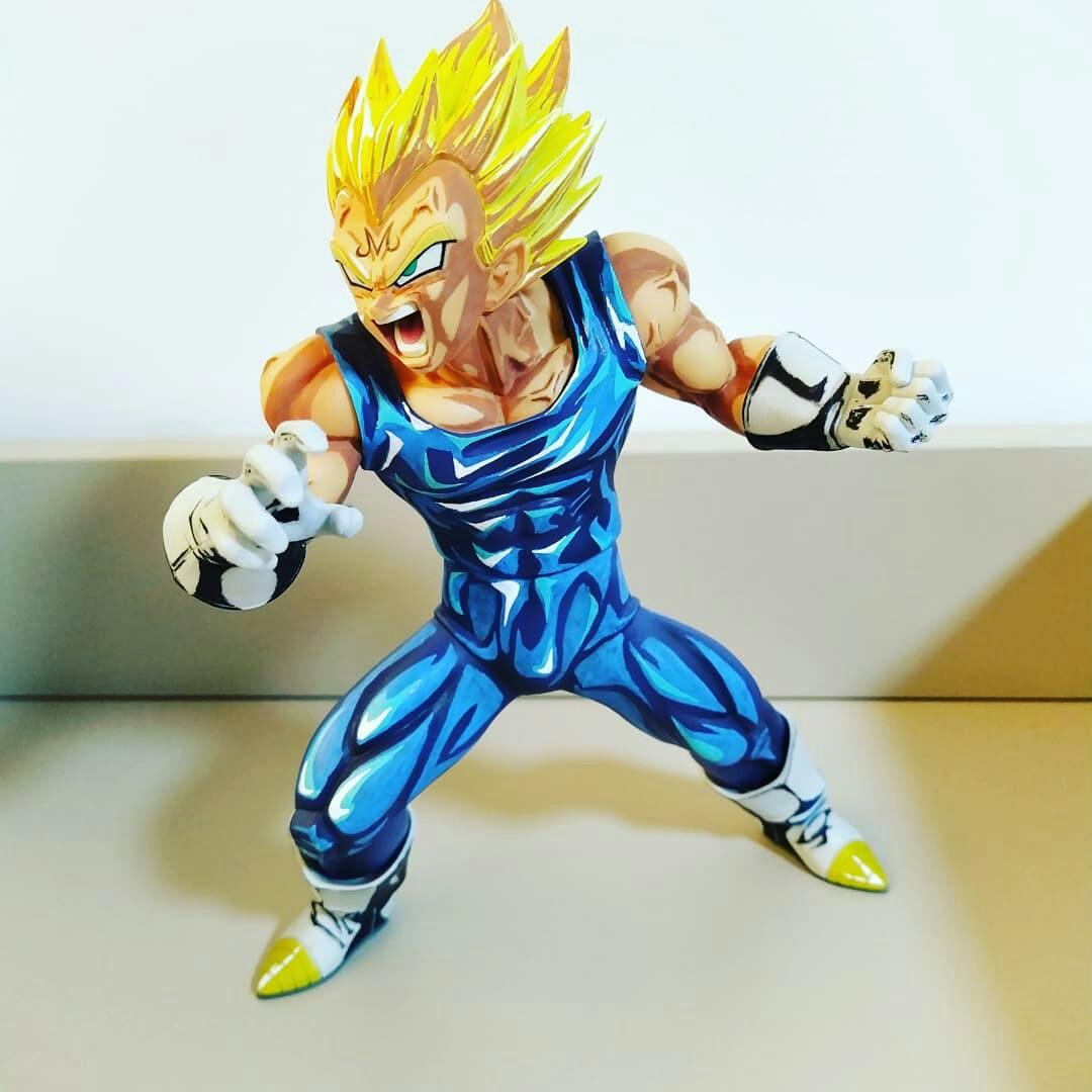 (現貨) 重塗 漫畫風 魔人比達 龍珠 2D 動漫色 Dragon Ball Repaint Anime Style Majin Vegeta ...