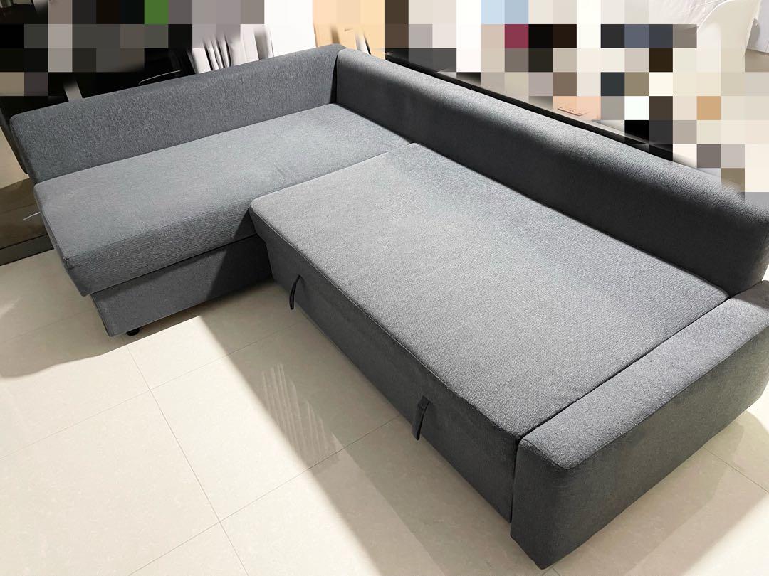 A year old IKEA FRIHETEN Corner sofabed with storage, Hyllie dark grey