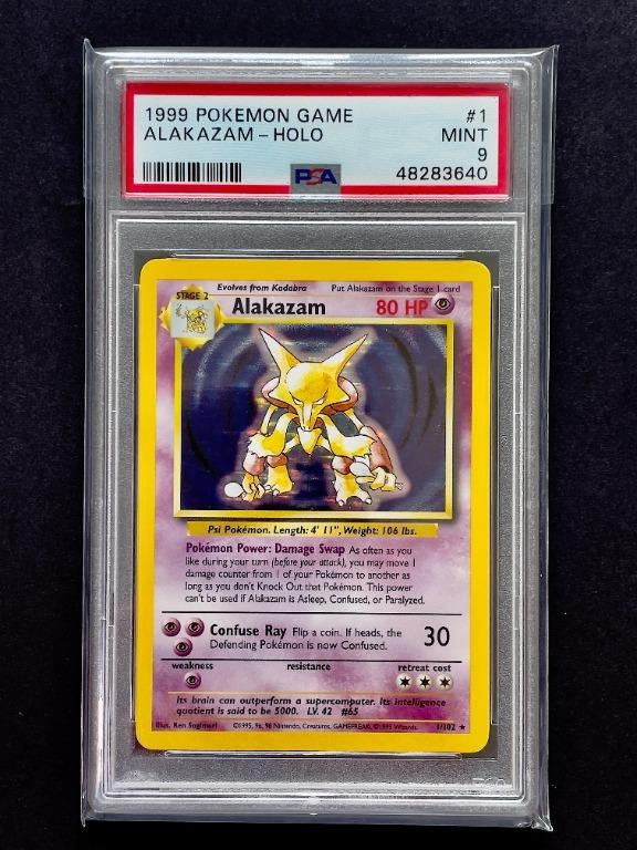 ALAKAZAM 1/102 Base Set Holo Pokemon Card Exc / Near -  Portugal
