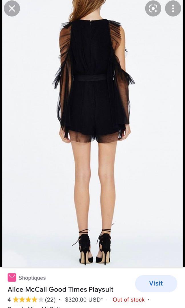 Alice McCall Good Times Black Playsuit Women s Fashion Dresses