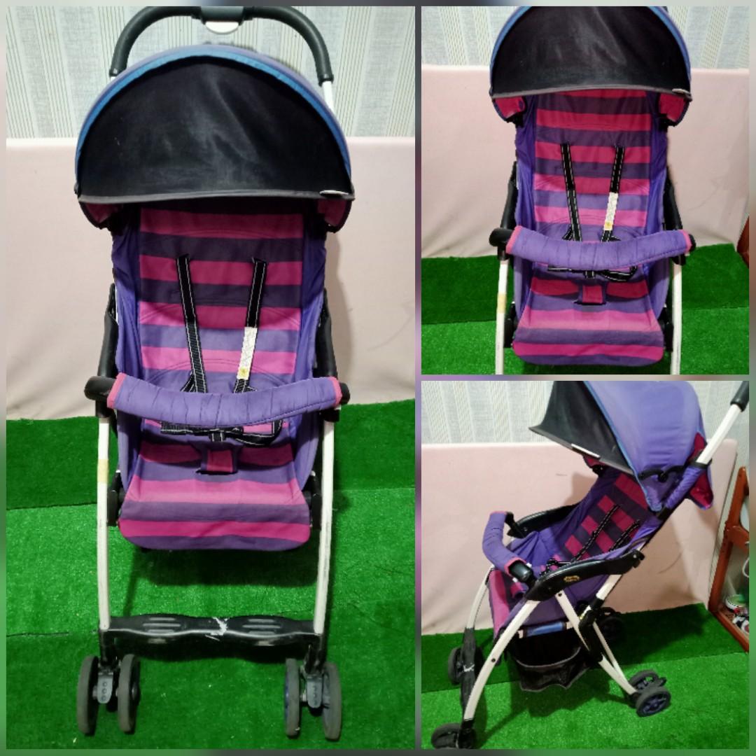 Aprica Magical Air (Category: Strollers) located in Caloocan City. Submitted by jen_prelovedcorner.2 (Listing ID 1139579918, Image 1). Description: What u see is what u get slightly faded canopy semi recline lightweight non-reversible easy to open and fold convenient to use.