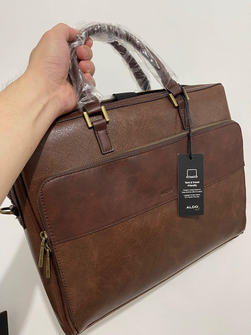 Authentic Aldo Leather Laptop Bag Brown