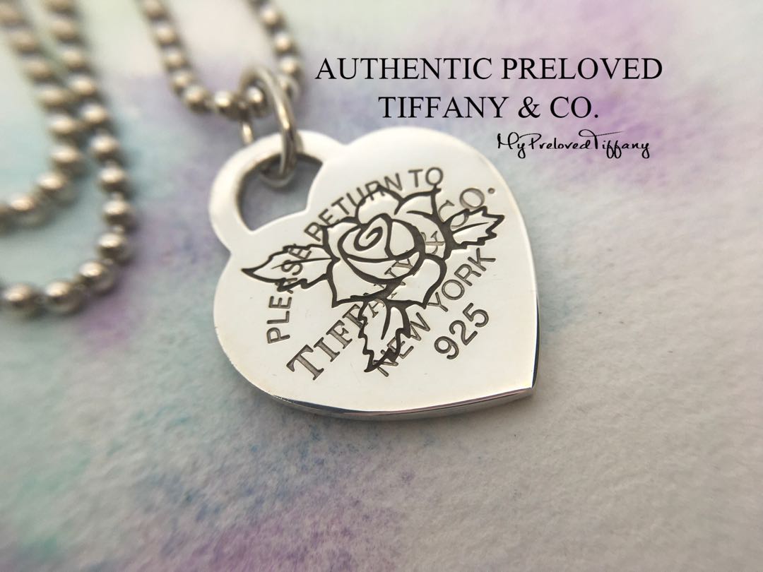 Heart Etched Rose Bead Necklace 